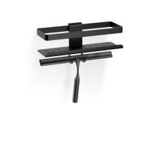 Giesse - Giese Newport Duschkorb 30820-14 für Rasierer, Haken + Wischer, schwarz matt