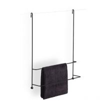 Giesse - Giese serveur Badetuchhalter 11858-14 noir mat, fixation sur paroi en verre, 2 porte-serviettes de bain