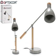 Flexo metal madera gris 56976 , Flexo metal madera gris 56976Fabricado en madera y metal de alta calidadMedidas: 15 x 52 x 59 cm. - Giftdecor