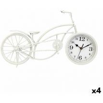 Gift Decor Uhr de Table Bike White Metal 42 x 24 x 10 cm (4 Stück)