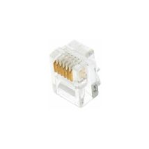 Connecteurs - modular - 6 points / 6 contacts - cat3 - lot de 10 - gigamédia mj6p6c - Transparent