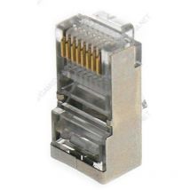 Gigamedia - ggm MJ8PB8C - juego de 10 RJ45 modular 8 pins / 8 contactos blindados Conectores CAT5E/CAT6 - blanco, blanca