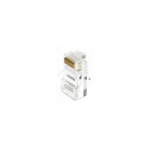 Connecteurs - modular - 8 points / 8 contacts - cat5e/cat6 - pour cable rigide - lot de 10 - gigamédia mj8ep8cr