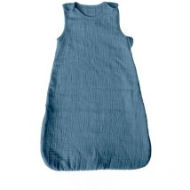 Gigoteuse Bébé Sans Manches - 100% Gaze de Coton - 90x50 cm - bleu .