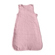 Gigoteuse Bébé Sans Manches - 100% Gaze de Coton Doux avec Zip Latéral - 70x40 cm - Rose.