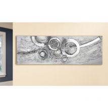 Bild, rechteckig, 'Circles', Aluminium, Holz, grau, ve 1, l. 2 cm, b. 150 cm, h. 50 cm - Gilde