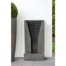 Brunnen, rechteckig, 'Cascata', Stahl, grau, ve 1, l. 25 cm, b. 46 cm, h. 92 cm Fassungsvermög - Gilde