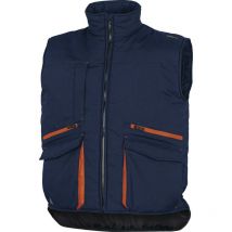 Gilet bleu marine et orange sans manches Delta Plus multipoches polyester / coton SIERRA2 - SIER2MO0 48/50 (m)