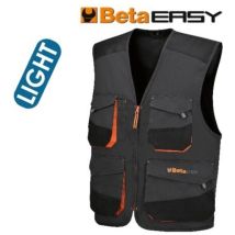 Gilet Grigio con Tasche in Poliestere e Cotone – 65% Poliestere, 35% Cotone – Taglia L – 40 x 40 x 4 cm