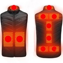Gilet chauffant Gilet chauffant pour hommes 9 zones Gilet chauffant femme gilet chauffant électrique avec 3 niveaux de température-L