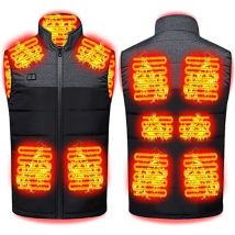 Gilet Chauffant Homme Femme Veste Chauffante Électrique usb Vêtement de Chauffage avec 11 Zones de Chauffé 3 Températures Réglables Gilet Chaud