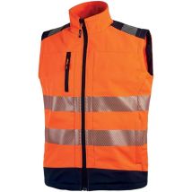 U-Power Warnschutzweste Dany orange – Softshell-Gewebe – Wasserabweisend – EN ISO 20471 konform – Größe L
