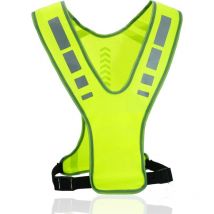 Gilet de course réfléchissant, gilet de sécurité réglable pour hommes et femmes, gilet de cyclisme jaune respirant haute visibilité, vêtements