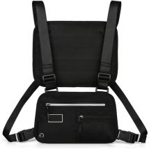 Gilet de course réfléchissant pour téléphone portable, jogging, course à pied, taille réglable, épaule, poche poitrine, poches à sangle arrière pour
