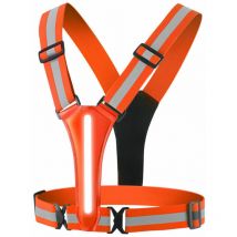 Gilet de lumière led de course – Gilet de lumière led réglable, gilet de sécurité réfléchissant haute visibilité pour la course, le vélo, la marche