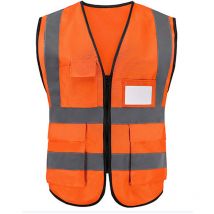Gilet de sécurité Gilet de sécurité réfléchissant avec bandes réfléchissantes avec fermeture éclair et poches Gilet de travail