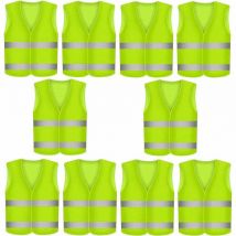 Gilet de sécurité réfléchissant haute visibilité, gilet réfléchissant jaune, gilets de cyclisme 4 pièces, voiture de moto fluorescente, haute