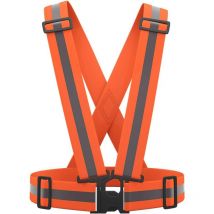 Gilet de Sécurité Réfléchissant Haute visibilité Réglable Gilet de Sécurité pour La Course, Le Vélo, La Moto(couleur orange)