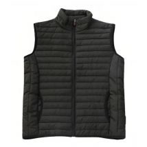 Gilet doudoune de chantier matelassé sans manche unisexe noir, taille m