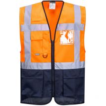 Gilet Executive Warsaw couleur : Orange/Marine taille xxl - portwest