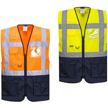 Gilet Executive Warsaw couleur : Jaune/Marine taille m - portwest