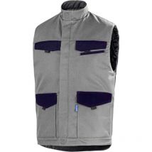 CEPOVETT Arbeitsjacke grau 2XL – Verschluss mit Klettverschluss – Reißverschluss unter Kragen – 2 Brusttaschen – Innentasche – 2 untere Taschen – 