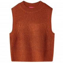 Gilet pull-over tricoté pour enfants cognac 140