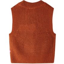 Gilet pull-over tricoté pour enfants cognac 92