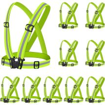Gilet réfléchissant – Gilet de course réfléchissant, gilet de course réfléchissant avec ceinture de sécurité, bandes réfléchissantes haute visibilité