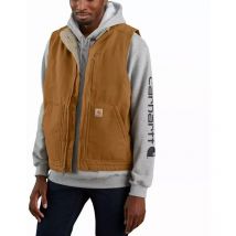 Gilet Sans Manche Washed Duck Lined Mock Marron T.Xl