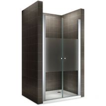 GINA Porte de douche H 185 cm largeur réglable 96 à 100 cm verre semi-opaque