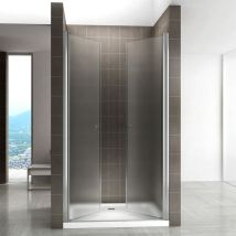 GINA Porte de douche H 195 cm largeur réglable 128 à 132 cm verre dépoli opaque
