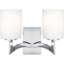 Searchlight - Gina 2 ljus inomhusvgglampa krom med glasskrm, E27