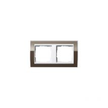 0212763 cadre de finition 2 postes pour blanc event clair marron - Gira