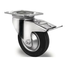 Ruota girevole Ø 160 mm, portata 135 kg con freno totale, gomma piena 135x110mm PROMAT