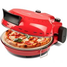 Girmi FP50 Horno para pizza Quisipizza, 1800 W, 420°C, Paredes frías, Piedra refractaria desmontable de 31 cm, Temporizador, Doble resistencia, Libro