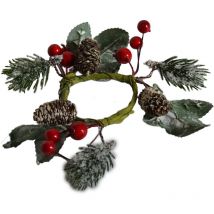 Girocandela natalizio con bacche diam. int. 5 cm