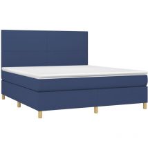 Giroletto a Molle con Materasso Blu 180x200 cm in Tessuto vidaXL