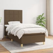 Furniture Limited - Giroletto a Molle con Materasso Marrone Scuro