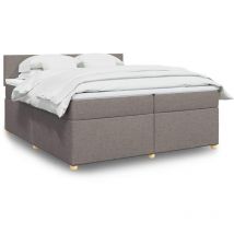 Giroletto a Molle con Materasso Tortora 200x200 cm in Tessuto