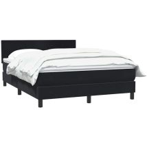 Giroletto a Molle con Materasso Nero 160x210 cm in Velluto Vidaxl