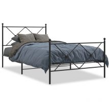 Giroletto con Testiera e Pediera Metallo Nero 100x190 cm