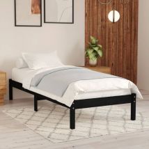 Furniture Limited - Giroletto Nero in Legno Massello di Pino