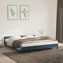 Maison Chic - Letto adulto,Giroletto con Testiera,Letto matrimonial,Letto con testiera Blu Scuro 160x200 cm in Velluto DGVS6860053 BonneVie