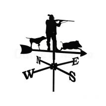 Outils Et Nature - Girouette Chasseur avec son chien en fer forgé petit modèle