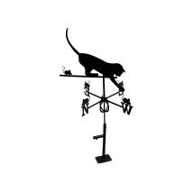 Outils Et Nature - Girouette Chat Grand Modèle + Support Universel