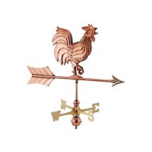 Girouette en cuivre Coq chantant