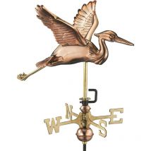 Girouette en cuivre Heron en vol