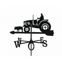 Outils Et Nature - Girouette Fermier sur son Tracteur en fer forgé grand modèle