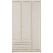 Marie 3 Door 2 Drawer Gold White Wardrobe